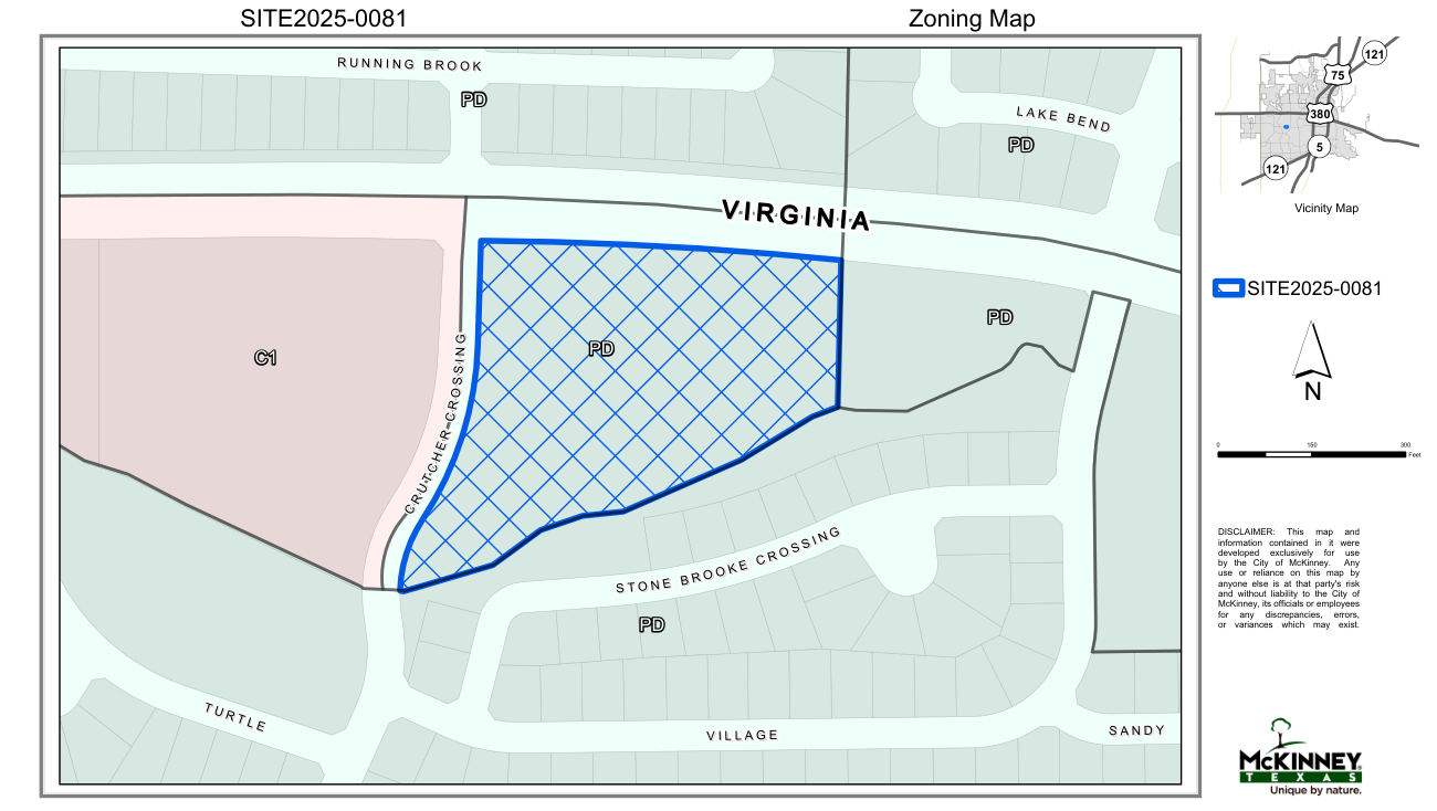 Zoning map of the site